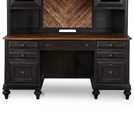 Computer Credenza with Printer Drawer and File Storage